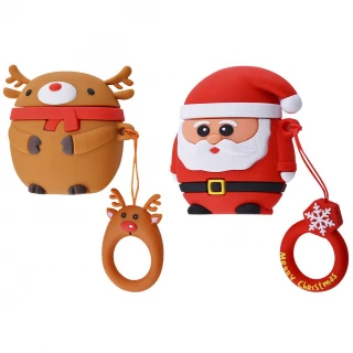 Силиконовый футляр Happy New Year с кольцом для наушников AirPods фото 1 Силиконовый футляр Happy New Year с кольцом для наушников AirPods фото 1 из 1
