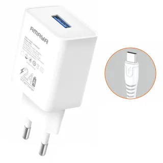 СЗУ Amaya C3 2.4A (1USB-A) + кабель USB to Type-C фото 1 из 1
