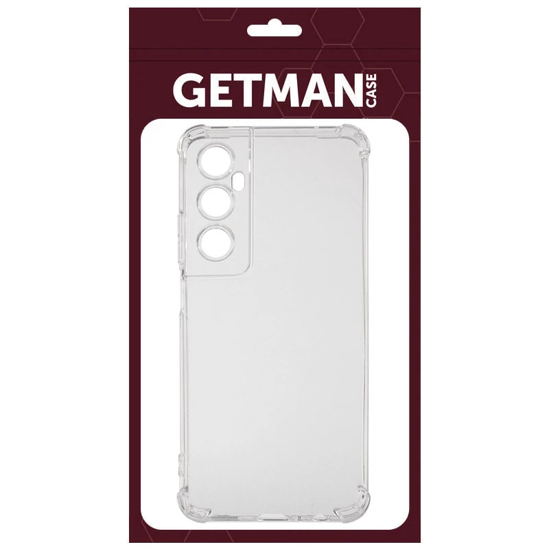 Ультратонкий силіконовий чохол GETMAN з критими бортами та камерою для Realme C65 4G – Безбарвний (прозорий). Фото 3 з 4