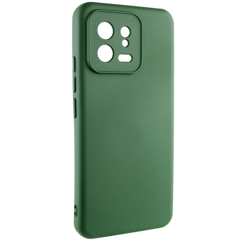 Кольоровий силіконовий чохол GETMAN із закритою камерою для Xiaomi 13 Pro – Зелений / Dark green. Фото 2 з 6