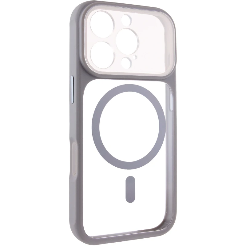 Чехол TPU GETMAN Moon Clear with MagSafe для Apple iPhone 16 Pro Max – Grey. Фото 3 из 7