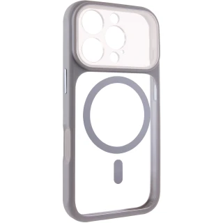 Чехол TPU+PC GETMAN Moon Clear with MagSafe для Apple iPhone 16 Pro Max — Grey