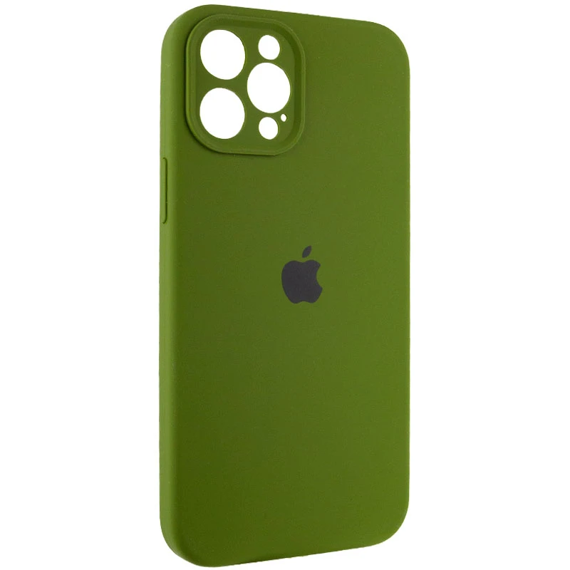 Чехол Silicone Case с защитой камеры для Apple iPhone 12 Pro Max (6.7") – Зеленый / Dark Olive. Фото 3 из 6