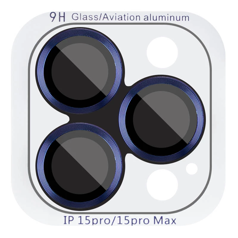 Металлическое защитное стекло на камеру для Apple iPhone 15 Pro Max (6.7") – Синий / Sea Blue. Фото 1 из 8