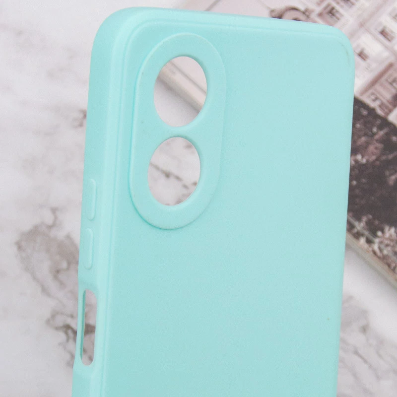 Цветной силиконовый чехол с защитой камеры для Oppo A78 4G – Бирюзовый / Turquoise. Фото 7 из 7