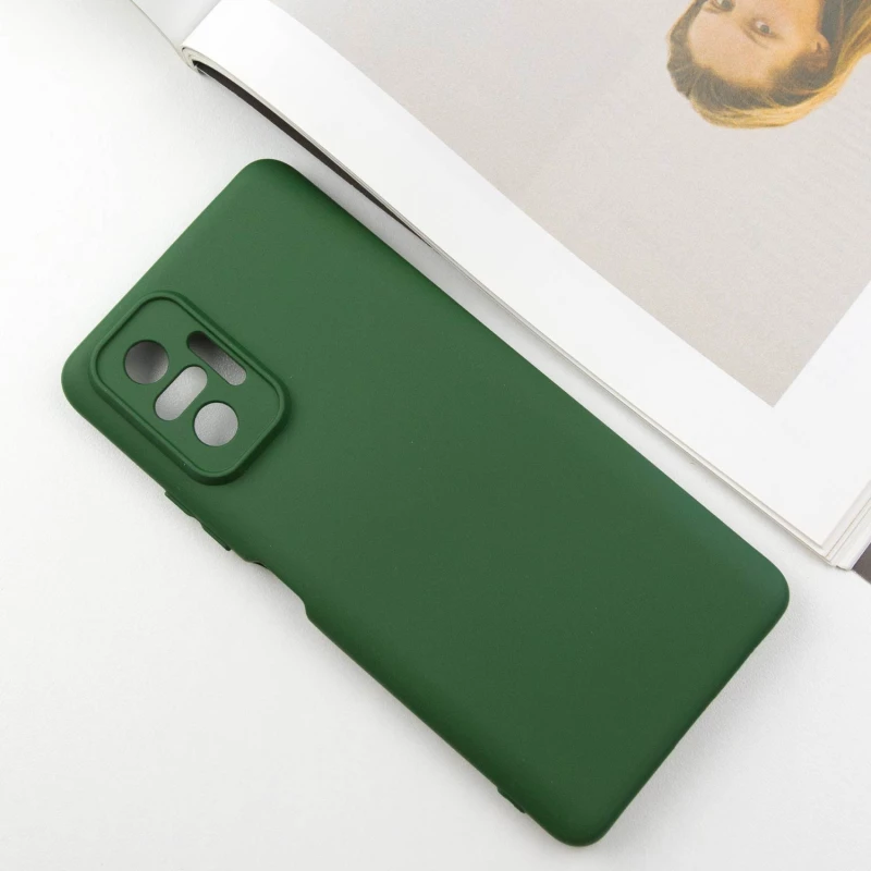 Чохол Silicone Case Lakshmi з закритою камерою на Xiaomi Redmi Note 10 Pro – Зелений / Dark green. Фото 2 з 7