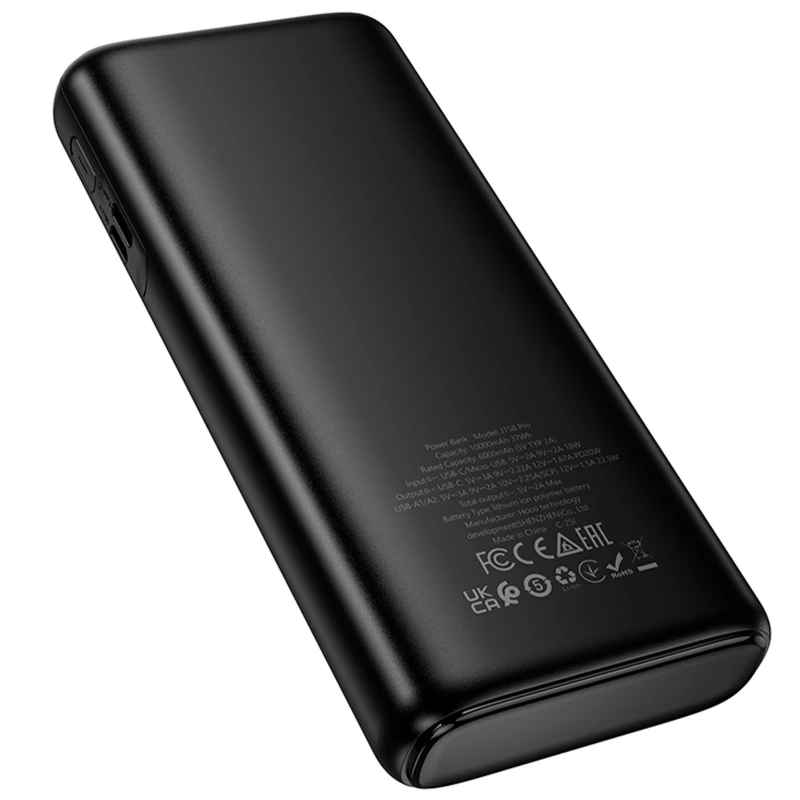 Портативний ЗП Power Bank Hoco J158 Pro Runner 22.5W+PD20W 10000 mAh – Black. Фото 5 з 5