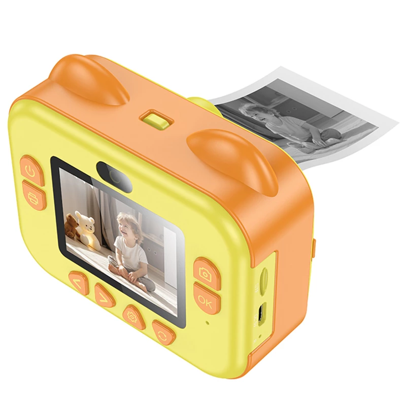 Дитяча фотокамера з моментальним друком Hoco DV204 Dual-camera – Yellow. Фото 4 з 6
