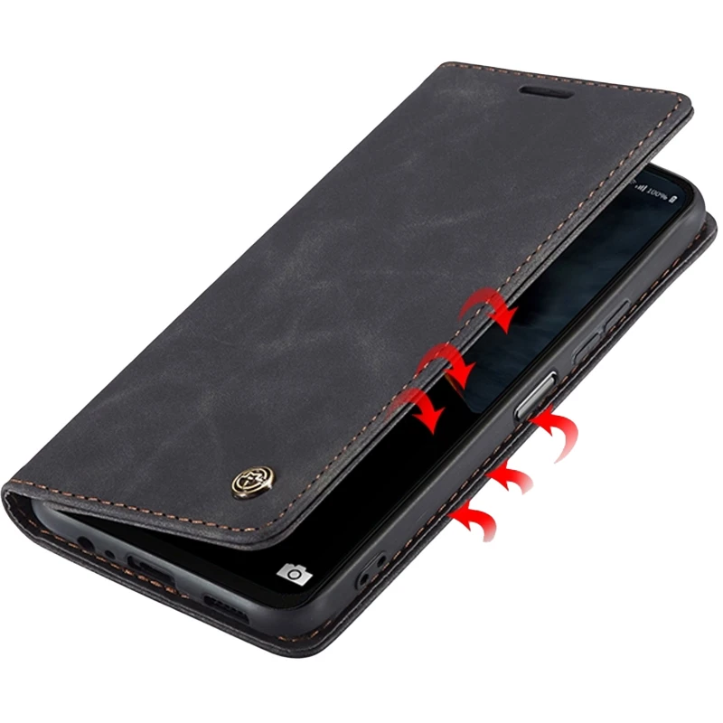 Шкіряний чохол-книжка CaseMe Velvet Nubuck для Samsung Galaxy A07 – Black. Фото 5 з 5