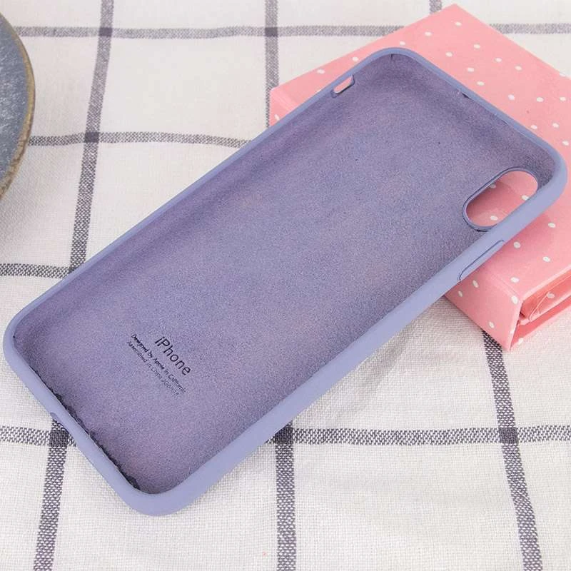 Чохол Silicone Case з закритим низом на Apple iPhone XS (5.8") – Сірий / Lavender Gray. Фото 3 з 3