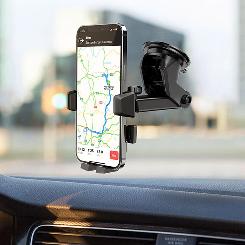 Автодержатель Hoco CA83 David one-button (center console) – Black. Фото 7 из 8