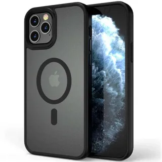 TPU+PC чехол Metal Buttons with Magnetic Fit для Apple iPhone 12 Pro (6.1") — Черный / Black