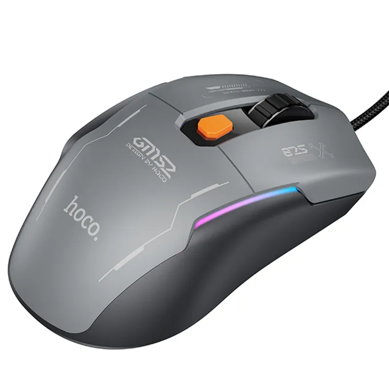 Мышь проводная Hoco GM52 Reddy RGB – Black / Gray. Фото 6 из 6