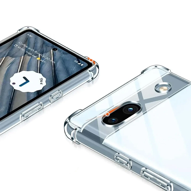 Ультратонкий силіконовий чохол GETMAN з критими бортами та камерою для Google Pixel 7 – Безбарвний (прозорий). Фото 2 з 4