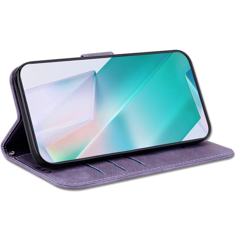 Кожаный чехол-книжка Cute Tiger для Xiaomi Redmi 15C (EU) – Purple. Фото 4 из 4