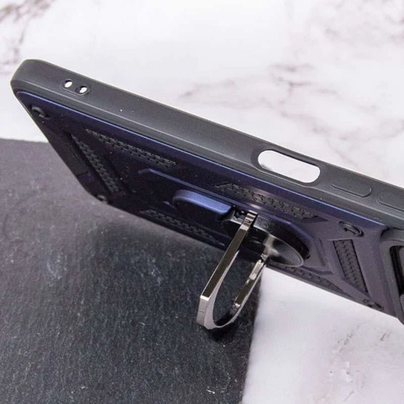 Ударопрочный чехол Serge Ring с защитой камеры для Samsung Galaxy A03 – Синий. Фото 3 из 3