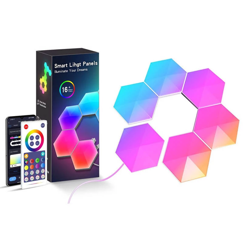 Модульный настінний світильник LED RGB 5V соты SAL-011B 6pcs Bluetooth USB with app фото 1 з 1