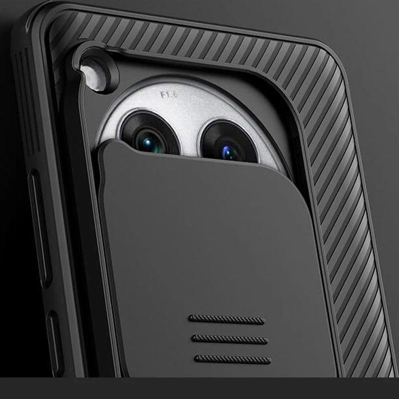 Карбована накладка Nillkin Pro зі шторкою для камери на OnePlus 12 – Black. Фото 8 з 8