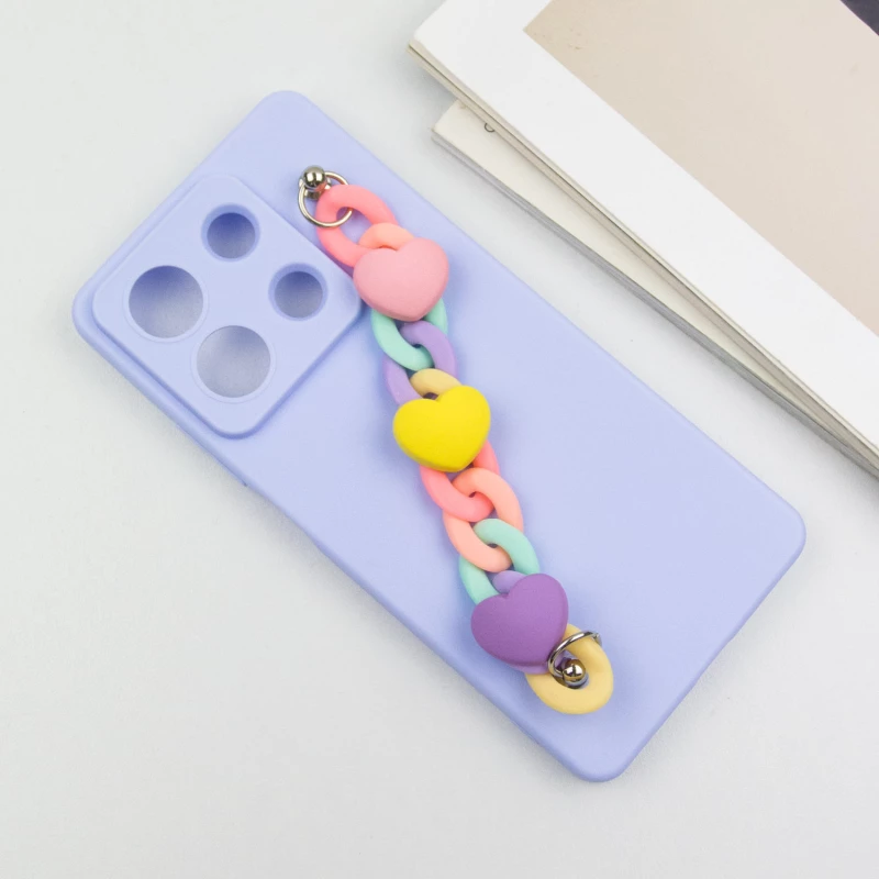 Чохол Heart з ланцюгом на Xiaomi Redmi Note 13 5G – Lilac Blue. Фото 4 з 7