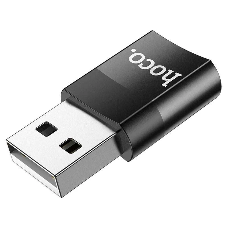Переходник Hoco UA17 USB Male to Type-C Female USB2.0 – Черный. Фото 3 из 6