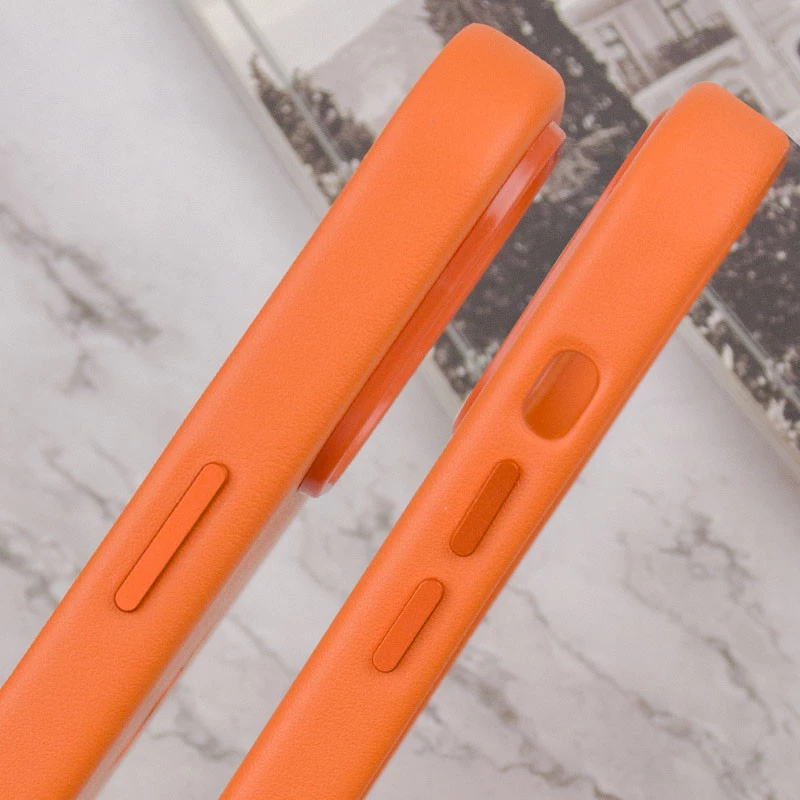 Шкіряний чохол Silicone Case Premium з MagSafe and Animation на Apple iPhone 14 Pro (6.1") – Orange. Фото 8 з 9