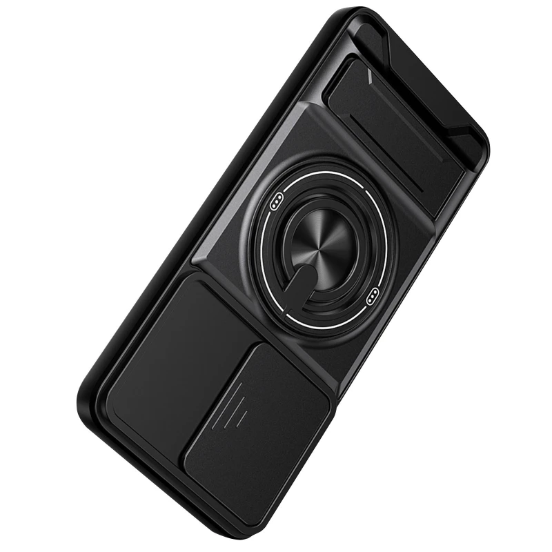 Ударостійкий чохол Camshield StandRing case для Oppo A18 – Black. Фото 3 з 3