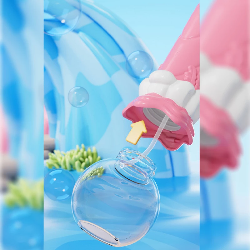 Пістолет з мильними бульбашками H038 Shark + bottle 50ml – Pink. Фото 4 з 4