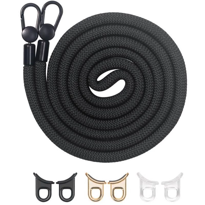 Прозрачный силиконовый чехол с ремешком для Apple iPhone 13 Pro (6.1") – Black. Фото 3 из 10