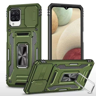 Ударостійкий чохол Square Ring зi шторкою на камеру на Samsung Galaxy M53 5G — Оливковий / Army Green