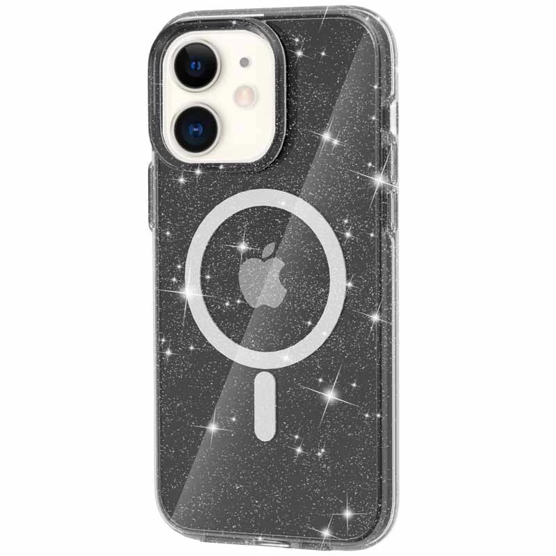 

Чехол с блестками и MagSafe на Apple iPhone 11 (6.1") (Black+Glitter)