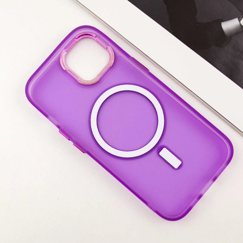 Цветной TPU+PC с MagSafe на Apple iPhone 15 (6.1") – Purple. Фото 7 из 11