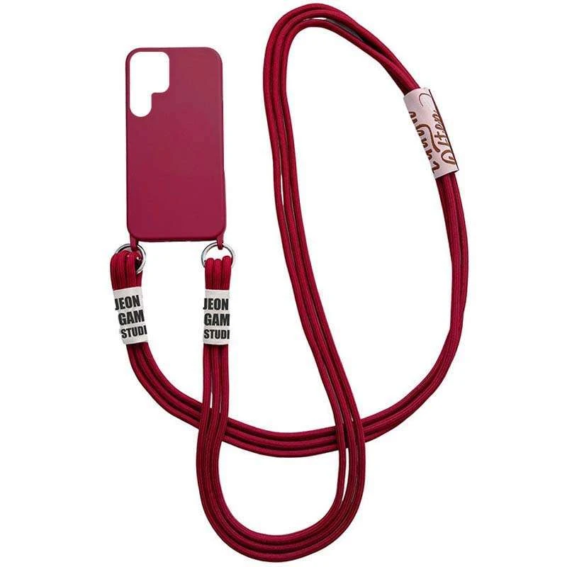 

Чохол Cord case з кольоровим ремінцем на Samsung Galaxy S22 Ultra (Червоний / Rose Red)