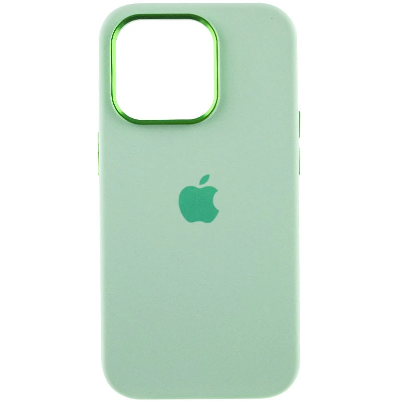 Чехол Silicone Case с металлическими кнопками для Apple iPhone 13 Pro Max (6.7") – Зеленый / Pistachio. Фото 3 из 9