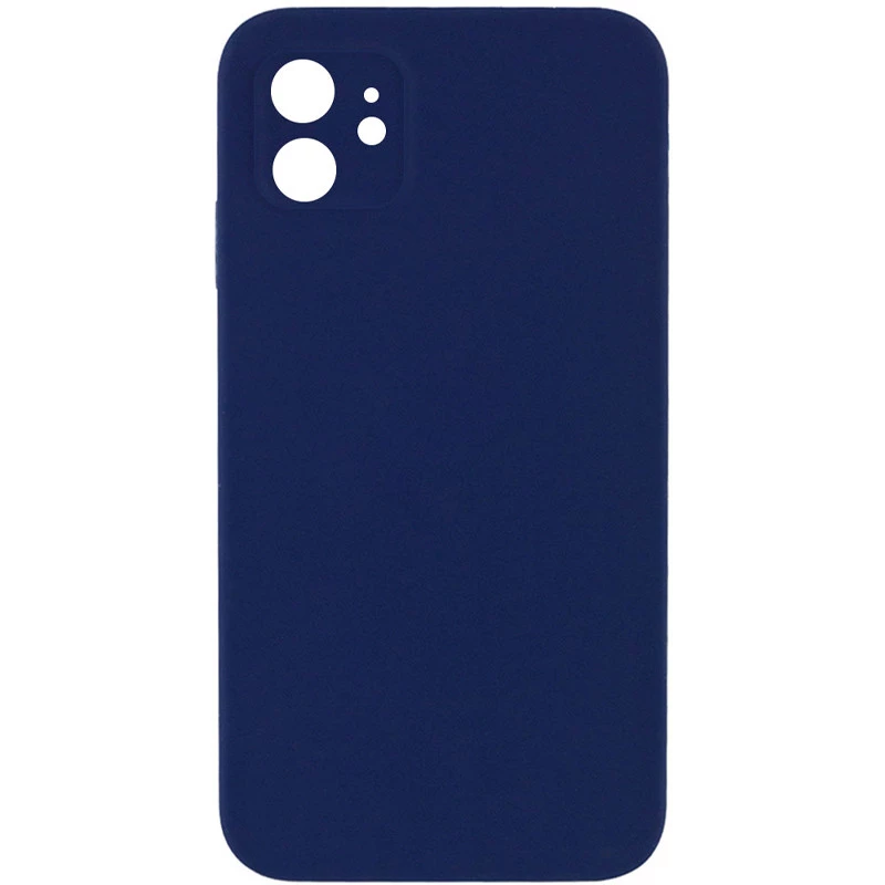 Чехол Silicone Case Square L с защитой камеры для Apple iPhone 11 (6.1") – Темно-синий / Midnight blue. Фото 1 из 3