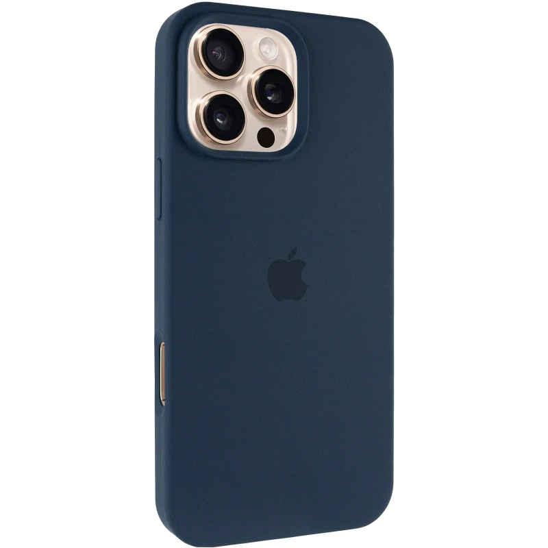 Чехол Silicone Case с закрытым низом для Apple iPhone 16 Pro Max – Синий / Deep navy. Фото 2 из 10