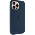 Чехол Silicone Case с закрытым низом для Apple iPhone 16 Pro – Синий / Deep navy. Фото 2 из 10