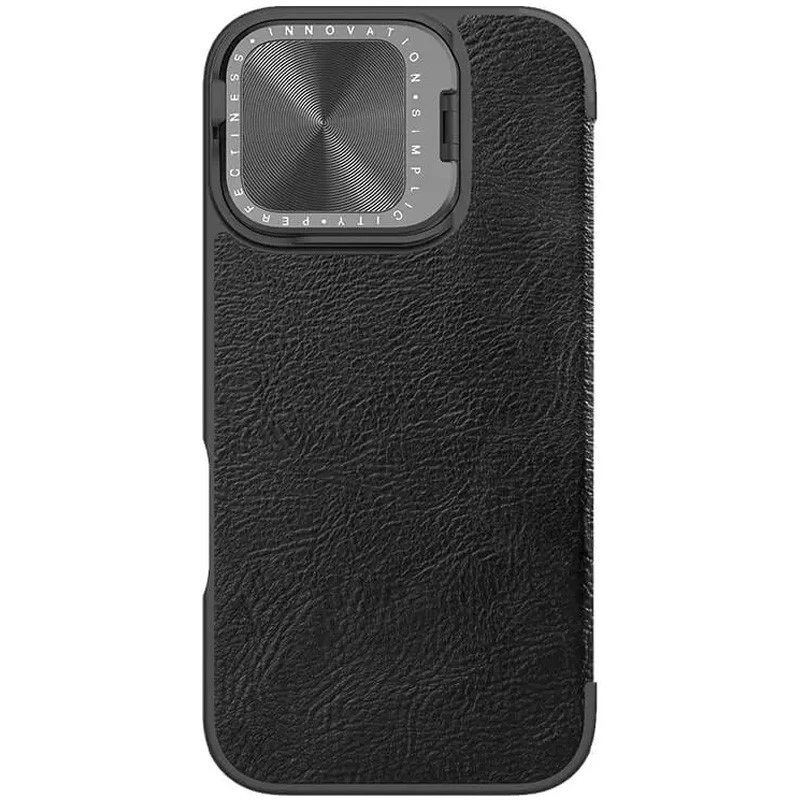 Шкіряний чохол (книжка) Nillkin Qin Prop для Apple iPhone 16 – Black. Фото 2 з 7