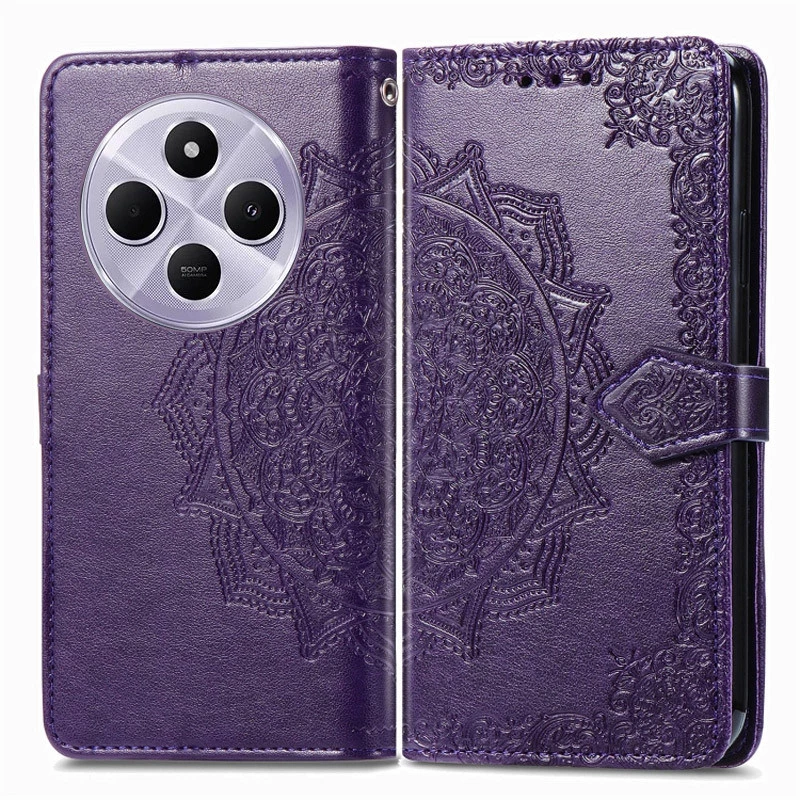 Шкіряний чохол-книжка Art Case з візитницею для Xiaomi Redmi A4 – Фіолетовий. Фото 5 з 8