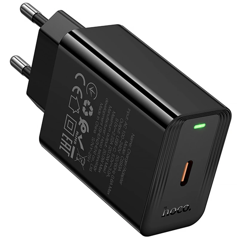 СЗУ Hoco CS93A Leader 20W (1USB-C) – Black. Фото 6 из 6