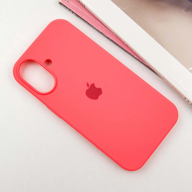 Чохол Silicone Case з закритим низом на Apple iPhone 16 Plus – Кавуновий / Watermelon red. Фото 2 з 7