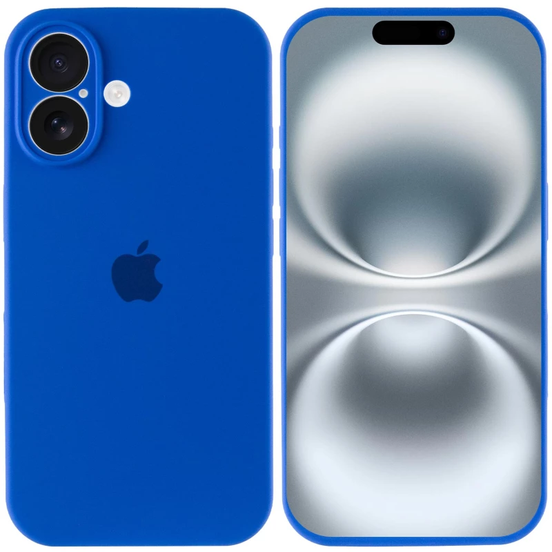 Чехол Silicone Case с защитой камеры для Apple iPhone 16 – Синий / Capri Blue. Фото 4 из 8