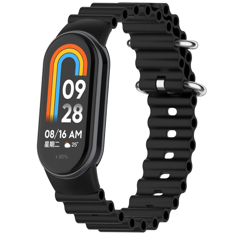 Ремінець Ocean Band для Xiaomi Mi Band 9/8 – Чорний / Black. Фото 2 з 9