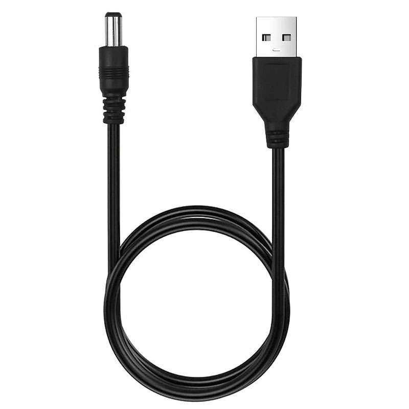 

Кабель питания для роутера/модема USB-DC (5V 9V 12V) 5.5x2.1 мм (Черный), Чорний