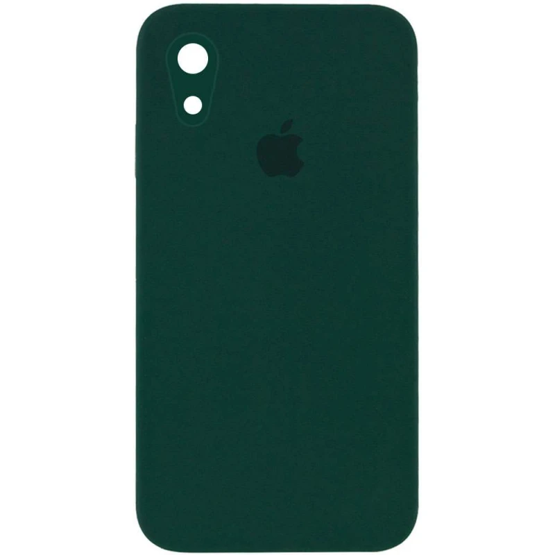 

Чехол Silicone Case Square с защитой камеры для Apple iPhone XR (6.1") (Зеленый / Dark green), Зелений / dark green