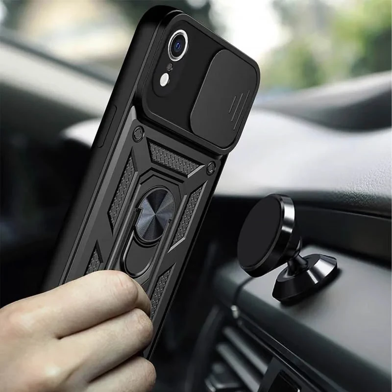 Удароміцний чохол Ummi Camshield Serge Ring (in box) для Apple iPhone XR (6.1") – Чорний / Black. Фото 2 з 3