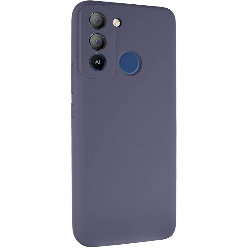 Чехол Silicone Case Lakshmi Premium з закритою камерою на TECNO Pop 5 LTE – Серый / Dark Gray. Фото 1 из 9