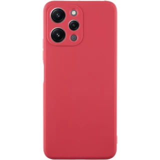 Кольоровий силіконовий чохол із захистом камери на Xiaomi Redmi 12 — Червоний / Camellia