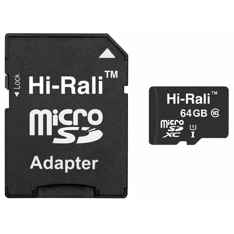 Карта пам'яті Hi-Rali microSDXC (UHS-1) 64 GB Card Class 10 з адаптером – Чорний. Фото 2 з 3