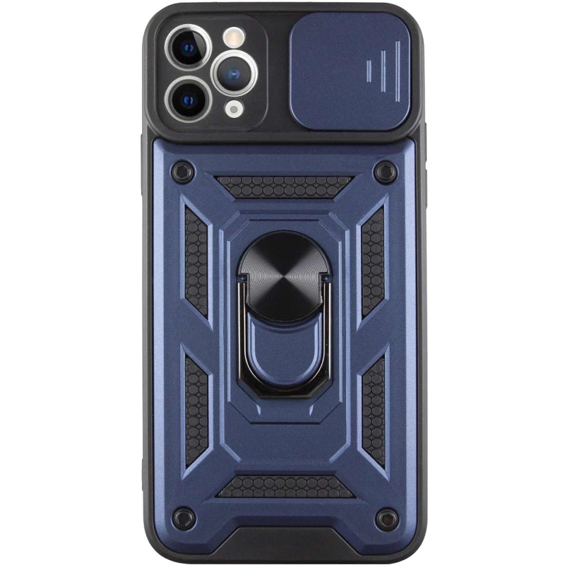 Ударопрочный чехол Serge Ring с защитой камеры для Apple iPhone 12 Pro Max (6.7") – Синий. Фото 9 из 10