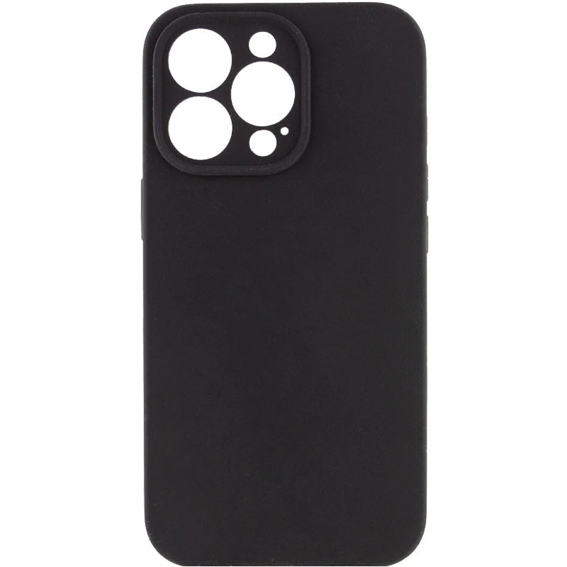 Чехол с защитой камеры Silicone Case для Apple iPhone 18 – Черный / Black. Фото 1 из 3
